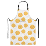 Cute Waffle Pattern Print Bib Apron With Pocket