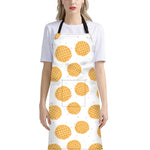 Cute Waffle Pattern Print Bib Apron With Pocket
