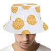 Cute Waffle Pattern Print Bucket Hat