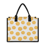 Cute Waffle Pattern Print Canvas Tote Bag