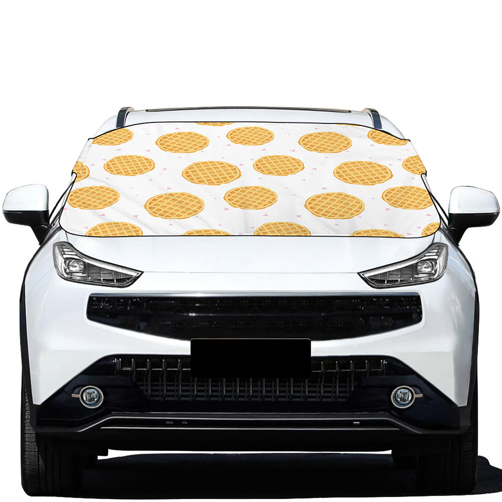 Cute Waffle Pattern Print Car Windshield Snow Cover