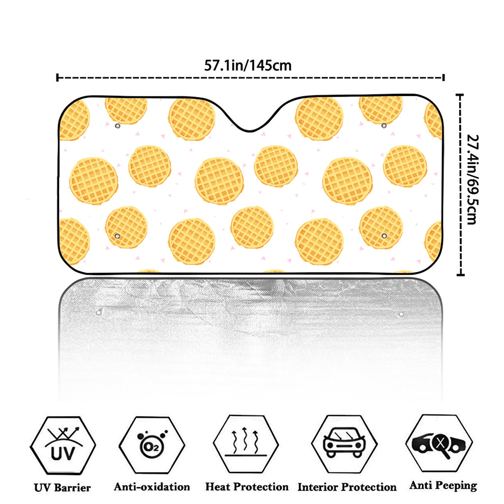 Cute Waffle Pattern Print Car Windshield Sun Shade