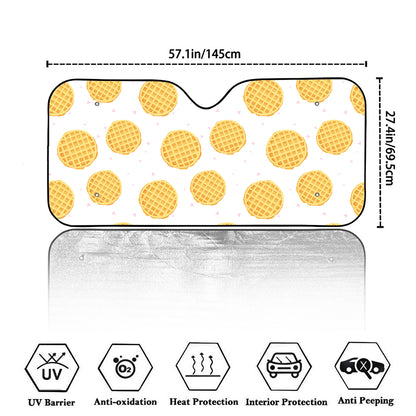 Cute Waffle Pattern Print Car Windshield Sun Shade