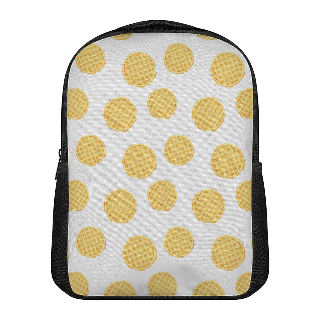 Cute Waffle Pattern Print Casual Backpack
