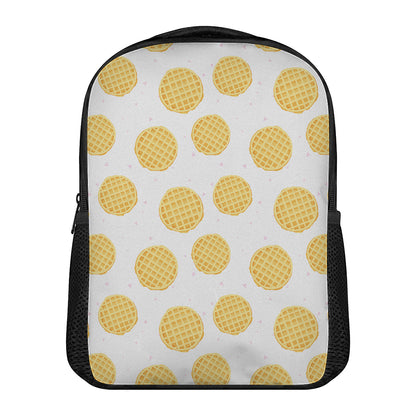 Cute Waffle Pattern Print Casual Backpack