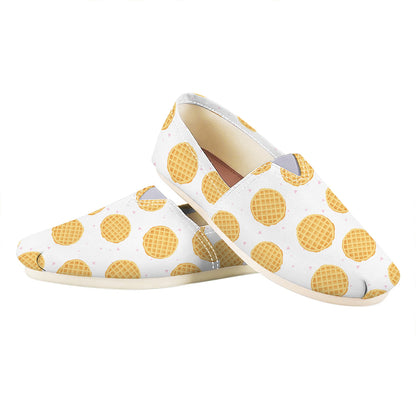 Cute Waffle Pattern Print Casual Shoes