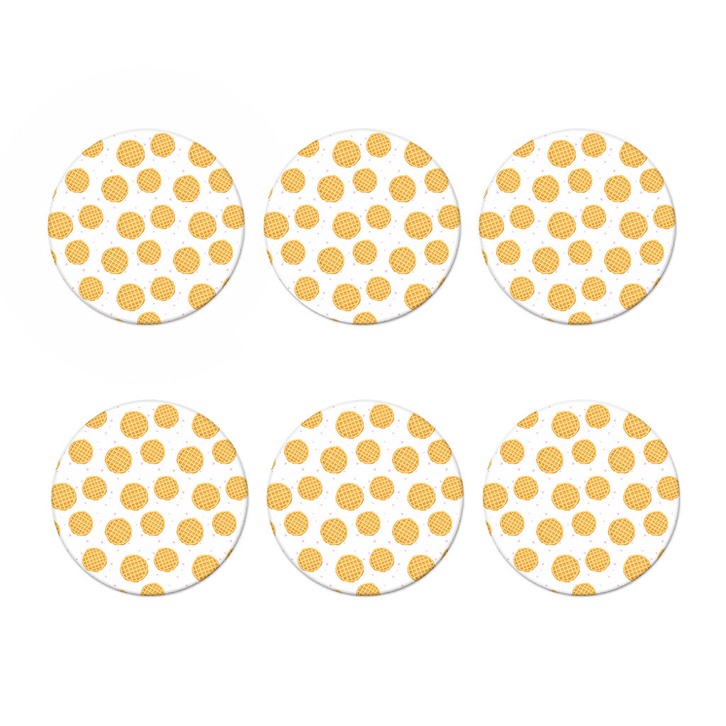 Cute Waffle Pattern Print Coaster Set