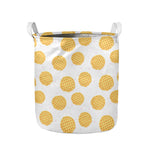 Cute Waffle Pattern Print Collapsible Laundry Basket