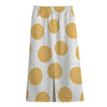 Cute Waffle Pattern Print Cotton Front Slit Maxi Skirt