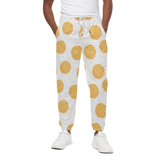 Cute Waffle Pattern Print Cotton Pants