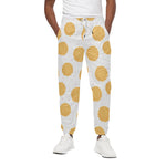 Cute Waffle Pattern Print Cotton Pants