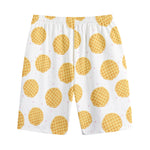 Cute Waffle Pattern Print Cotton Shorts