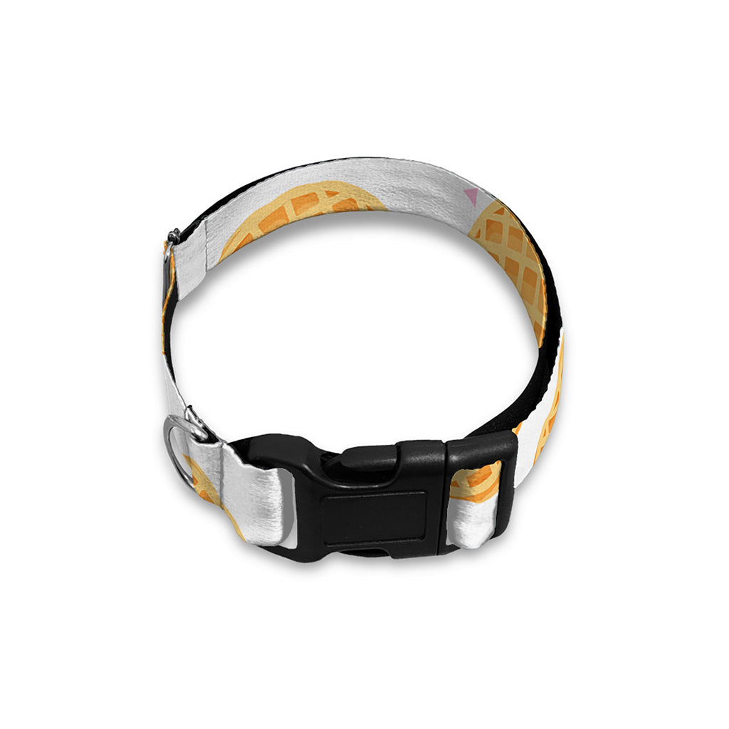 Cute Waffle Pattern Print Dog Collar