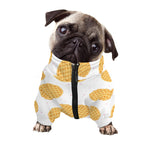Cute Waffle Pattern Print Dog Zip Up Jacket
