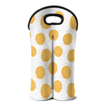 Cute Waffle Pattern Print Double Neoprene Wine Tote