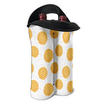 Cute Waffle Pattern Print Double Neoprene Wine Tote