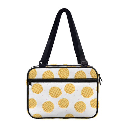 Cute Waffle Pattern Print Double Strap Bible Bag