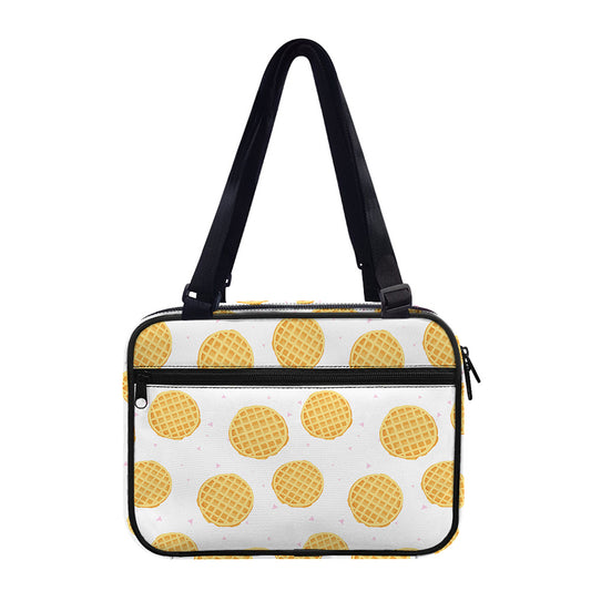 Cute Waffle Pattern Print Double Strap Bible Bag