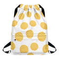 Cute Waffle Pattern Print Drawstring Backpack