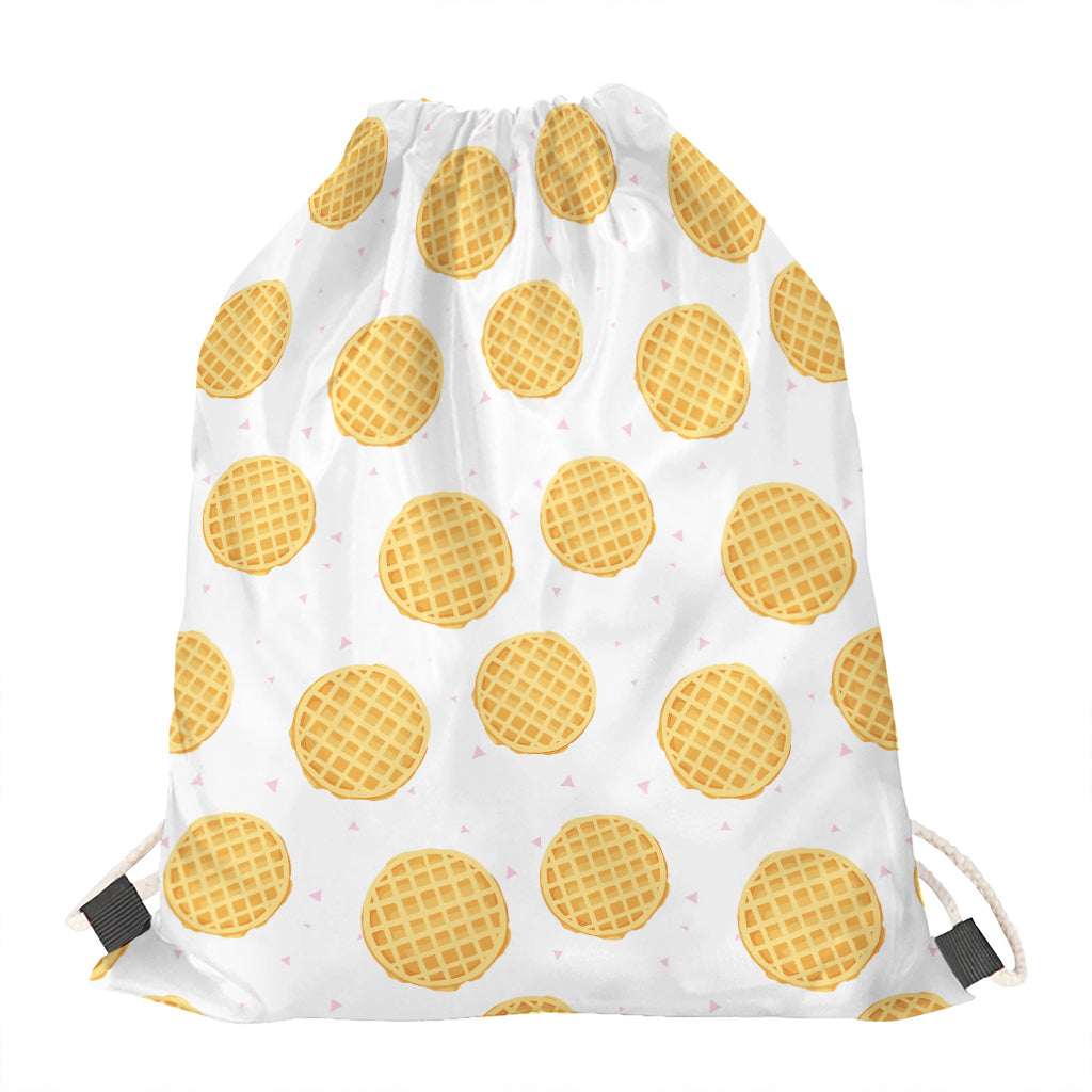 Cute Waffle Pattern Print Drawstring Bag