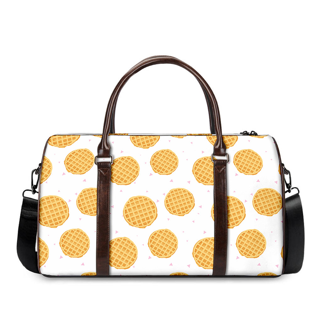 Cute Waffle Pattern Print Duffle Bag