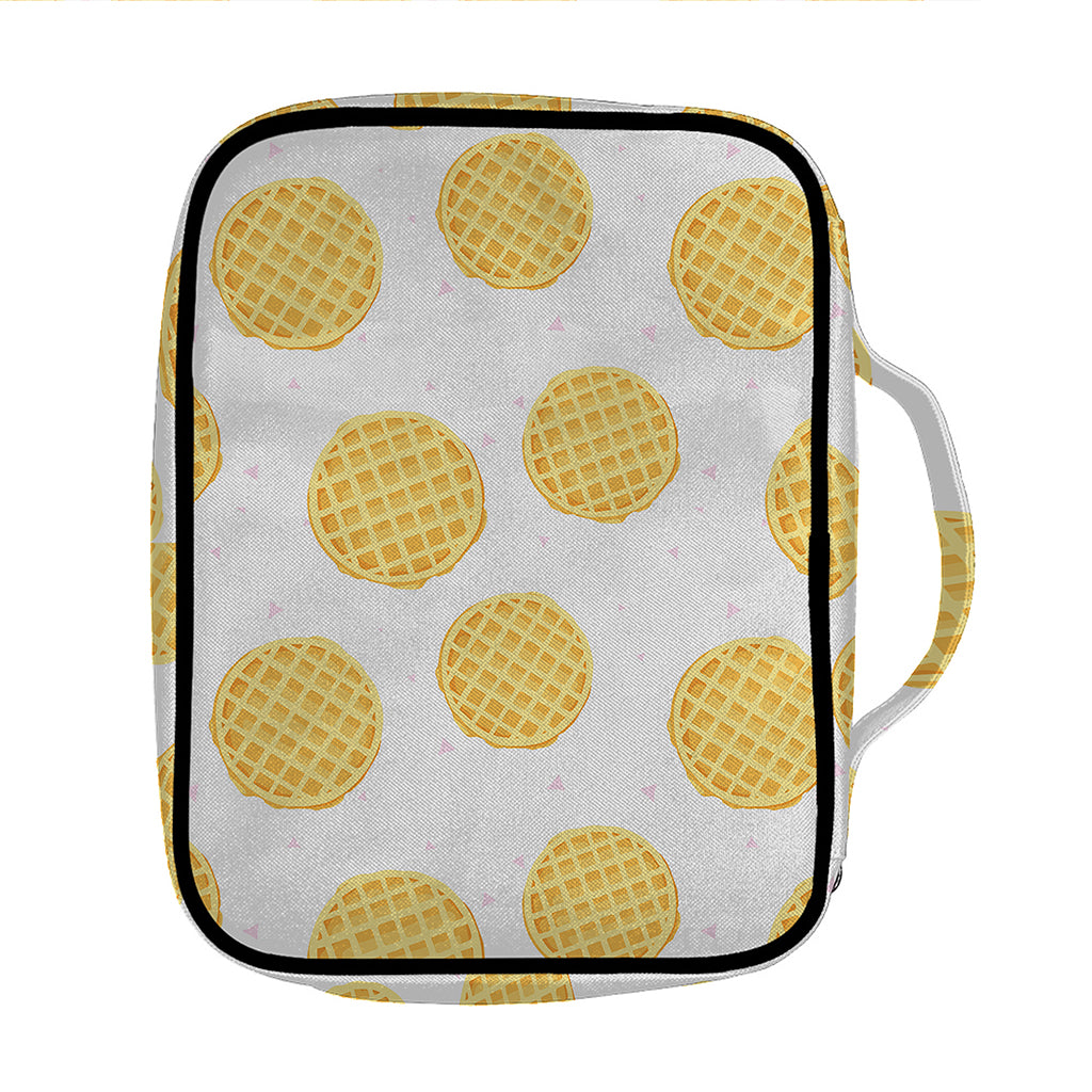 Cute Waffle Pattern Print Front Pocket Bible Bag