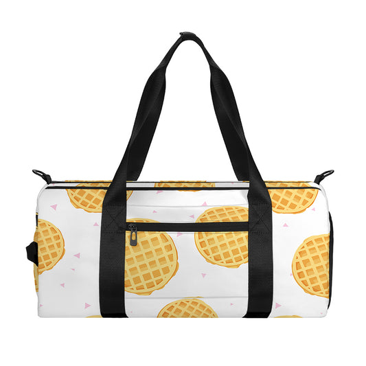 Cute Waffle Pattern Print Gym Bag