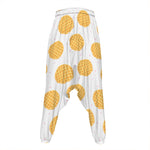 Cute Waffle Pattern Print Hammer Pants