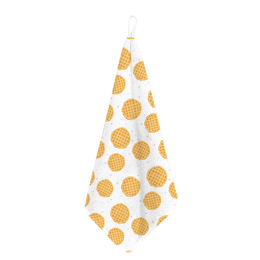 Cute Waffle Pattern Print Hand Towel