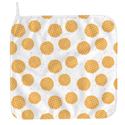 Cute Waffle Pattern Print Hand Towel