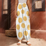 Cute Waffle Pattern Print Harem Pants