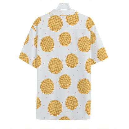 Cute Waffle Pattern Print Hawaiian Shirt