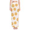 Cute Waffle Pattern Print High Slit Maxi Skirt