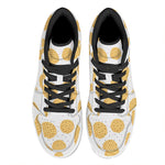 Cute Waffle Pattern Print High Top Leather Sneakers
