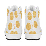 Cute Waffle Pattern Print High Top Leather Sneakers