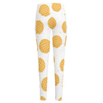 Cute Waffle Pattern Print High-Waisted Pocket Leggings