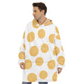 Cute Waffle Pattern Print Hoodie Blanket
