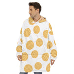 Cute Waffle Pattern Print Hoodie Blanket