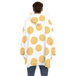 Cute Waffle Pattern Print Hoodie Blanket