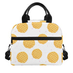 Cute Waffle Pattern Print Insulated Lunch Bag