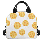 Cute Waffle Pattern Print Insulated Lunch Bag