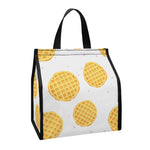 Cute Waffle Pattern Print Insulated Lunch Tote