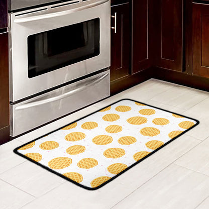 Cute Waffle Pattern Print Kitchen Mat