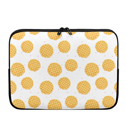 Cute Waffle Pattern Print Laptop Sleeve