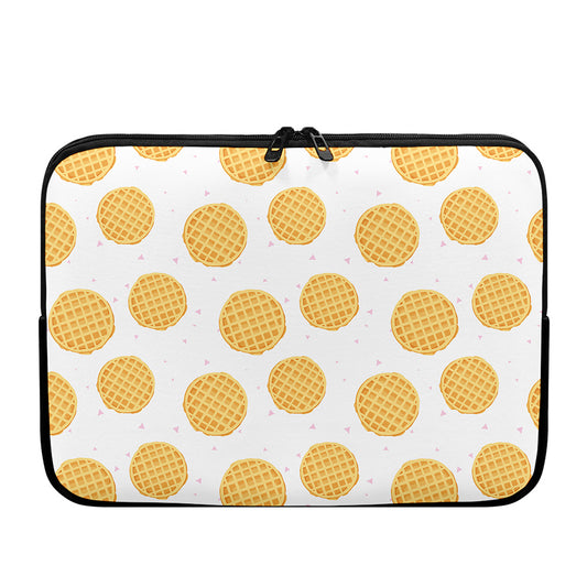 Cute Waffle Pattern Print Laptop Sleeve