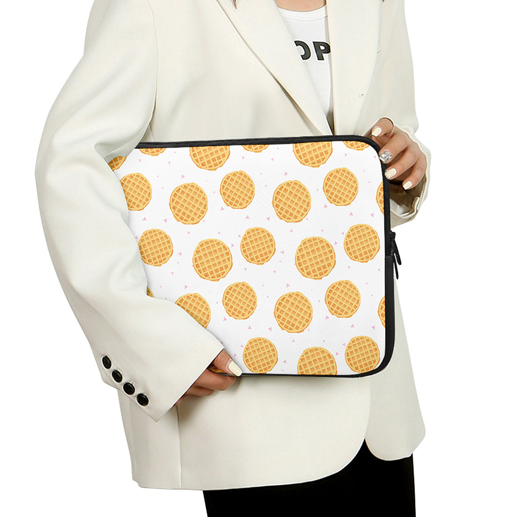 Cute Waffle Pattern Print Laptop Sleeve