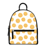 Cute Waffle Pattern Print Leather Backpack