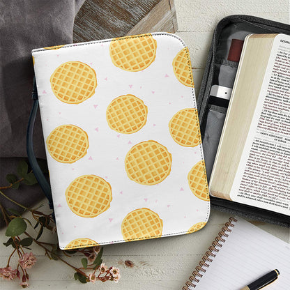 Cute Waffle Pattern Print Leather Bible Cover