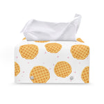 Cute Waffle Pattern Print Leather Tissue Box Cover