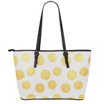 Cute Waffle Pattern Print Leather Tote Bag